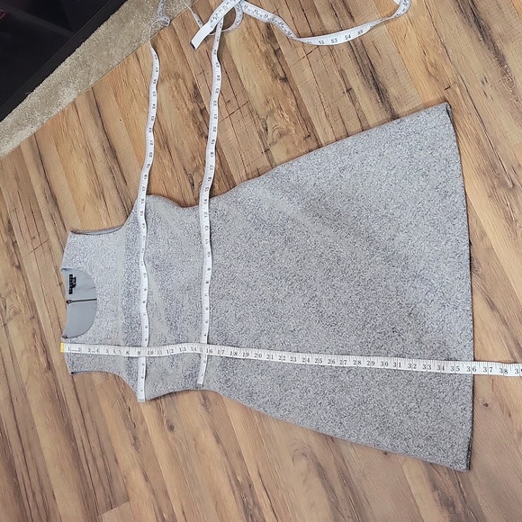 THEORY Raneid K Wool Felt Knit Light Heather Wool Sleeveless A-Line Dress - Picture 9 of 13